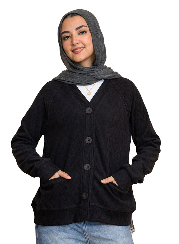 Black RD-Patterned Sweater