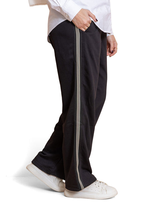 Black Side Stripe Pant-Black
