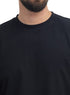Black UpSide Sleeve -Crunchy-Oversize Round T-Shirt