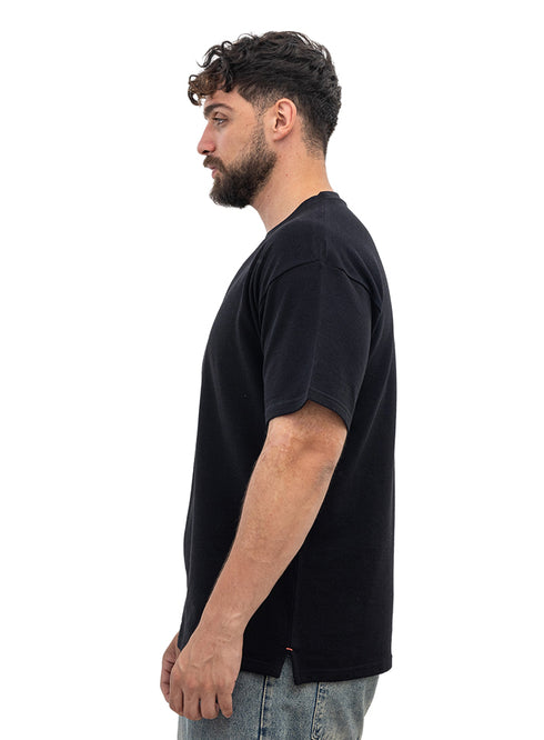 Black V-Crunchy-Oversize Round T-Shirt