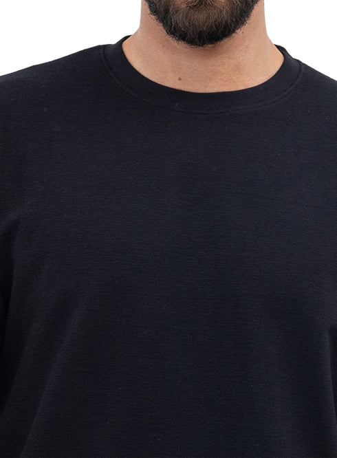 Black V-Crunchy-Oversize Round T-Shirt
