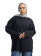 Black V-Over Size Long-Sleeve