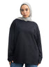 Black V-Over Size Long-Sleeve