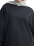 Black V-Over Size Long-Sleeve