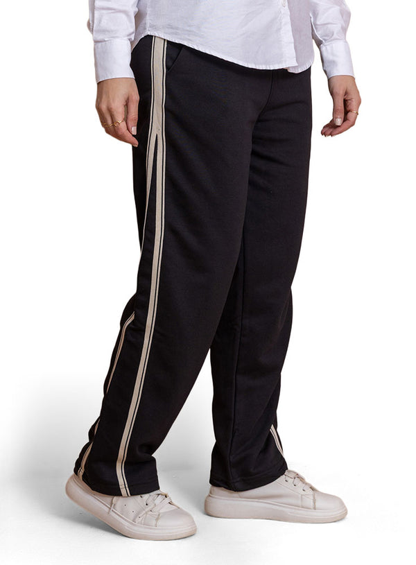 Black Y-Side Stripe Pant