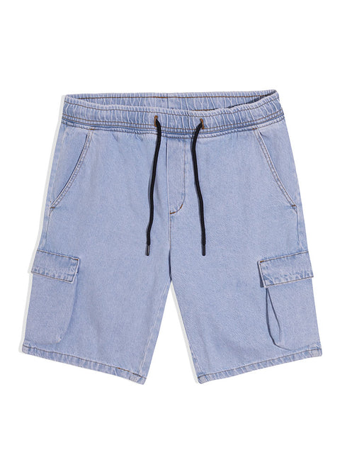Blue 2 Cargo Denim Short