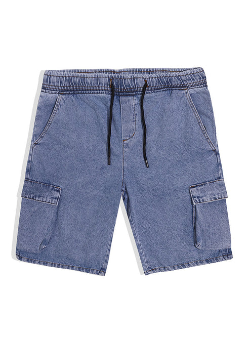 Blue 3 Cargo Denim Short