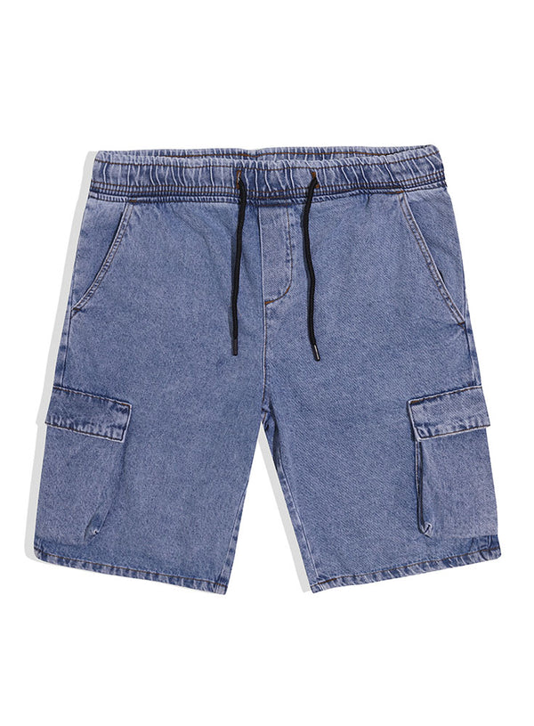 Blue 3 Cargo Denim Short