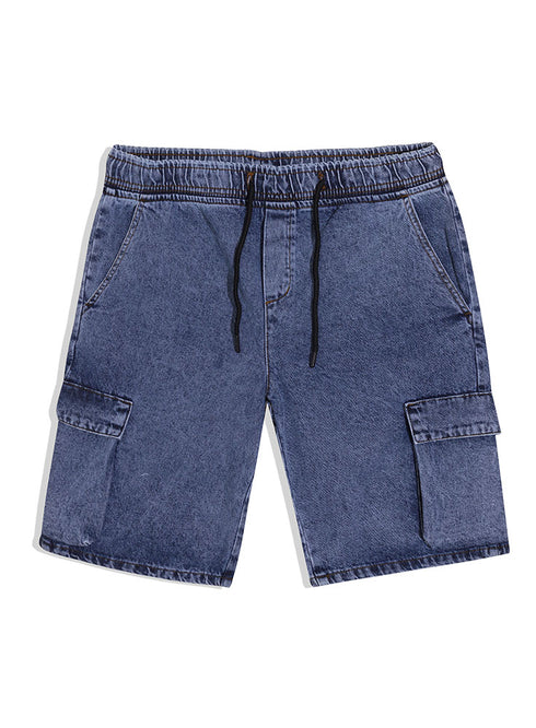 Blue 4 Cargo Denim Short