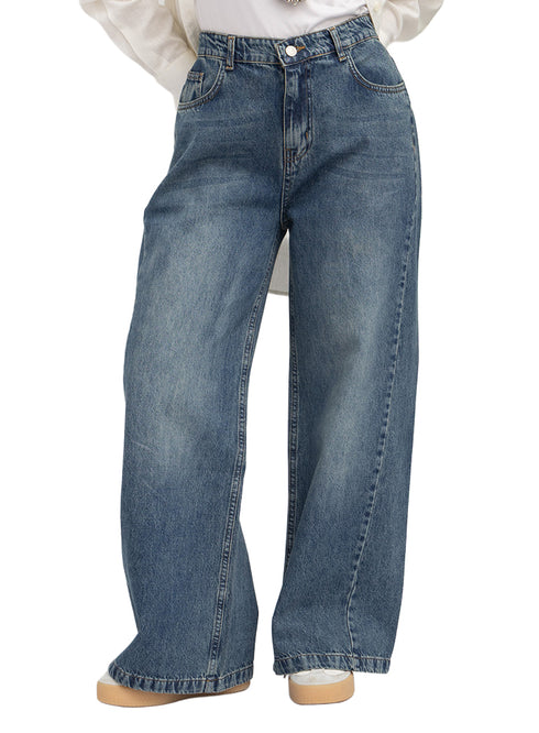 Blue 4 Side Cut Straight jeans