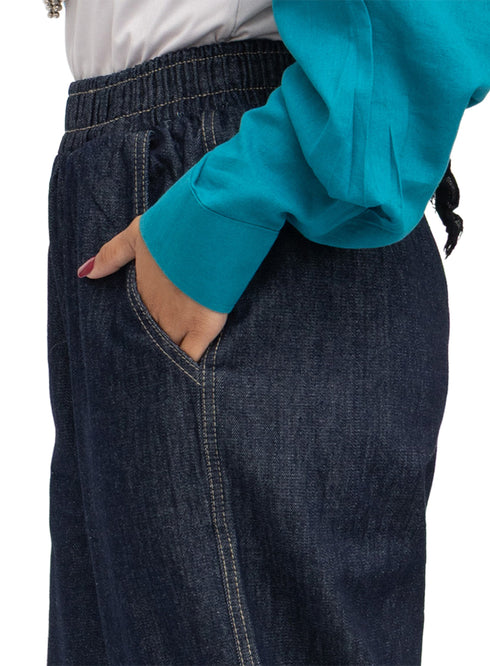 Blue Denim wide leg pants