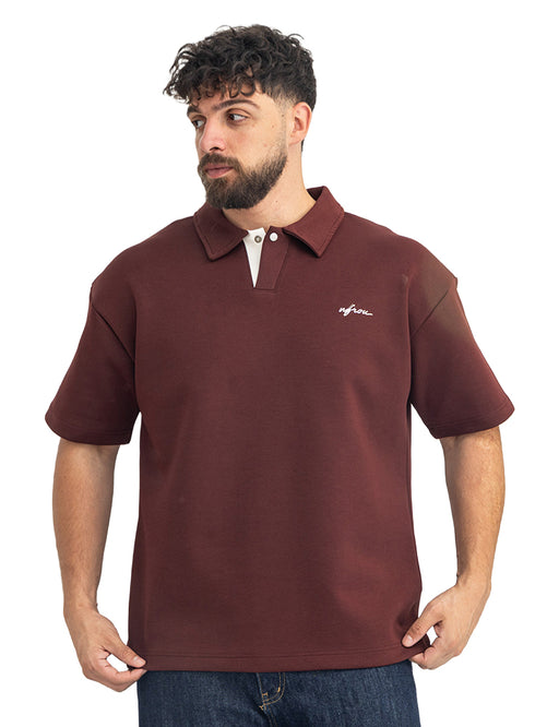 Brick Red Design 3083 NF-Polo Neck T-Shirt