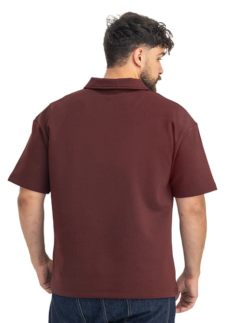 Brick Red Design 3083 NF-Polo Neck T-Shirt