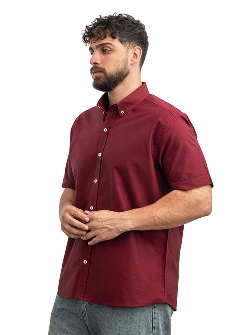 Brick Red Oxford Half Shirt