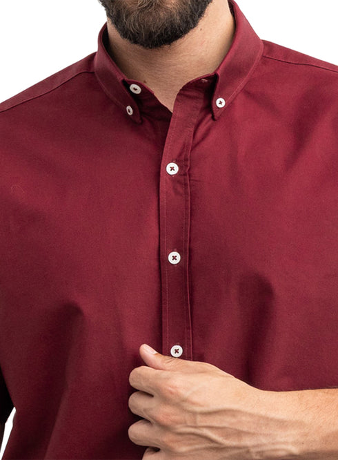 Brick Red Oxford Half Shirt