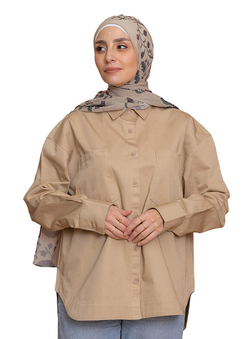 Britch Beige Cur-Gabardine Shirt