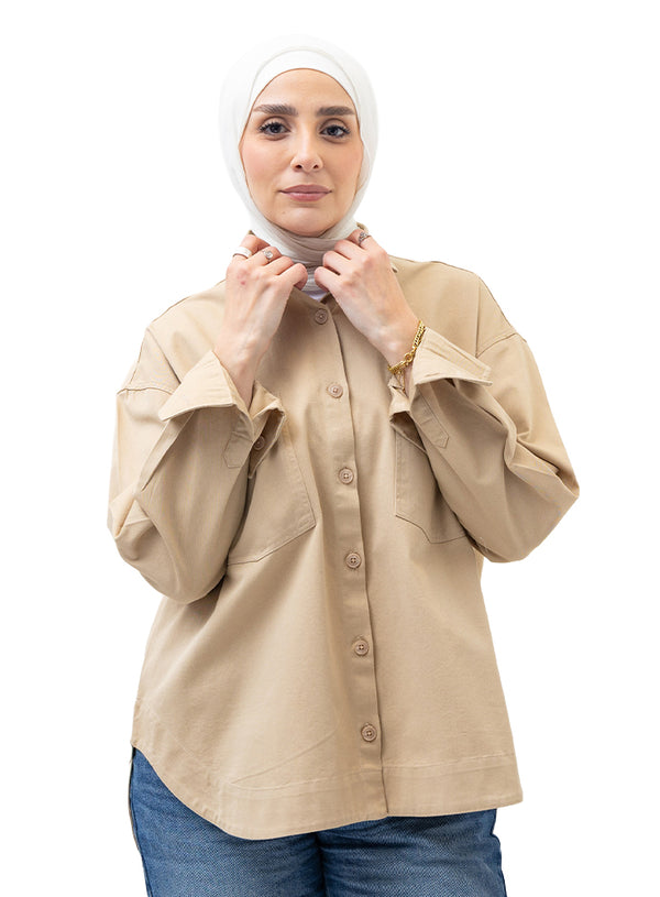 Britch Beige Cur-Gabardine Shirt