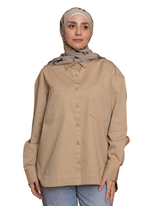 Britch Beige Cur-Gabardine Shirt