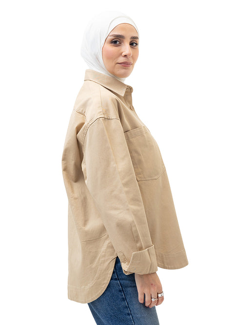 Britch Beige Cur-Gabardine Shirt
