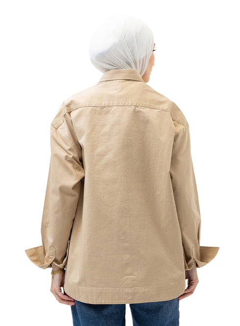 Britch Beige Cur-Gabardine Shirt