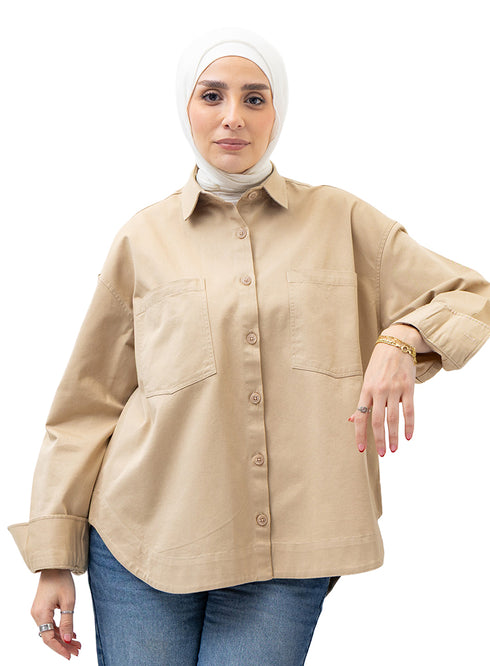 Britch Beige Cur-Gabardine Shirt