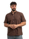 Brown Oxford Half Shirt