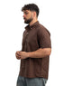 Brown Oxford Half Shirt