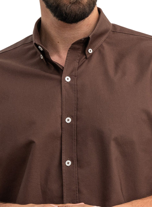 Brown Oxford Half Shirt