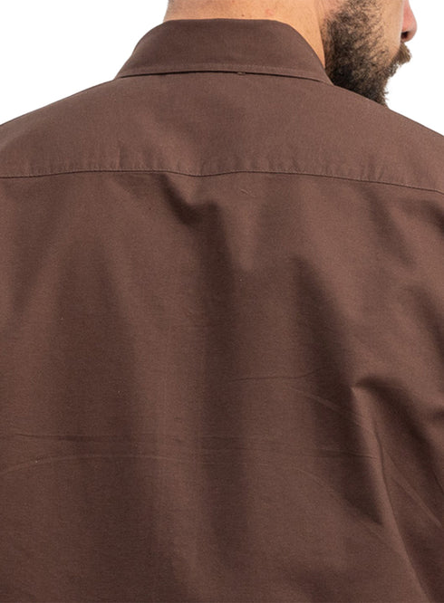Brown Oxford Half Shirt