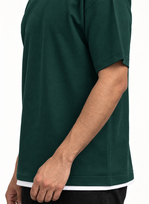 Cactus Double-Layerd Oversize Round T-Shirt