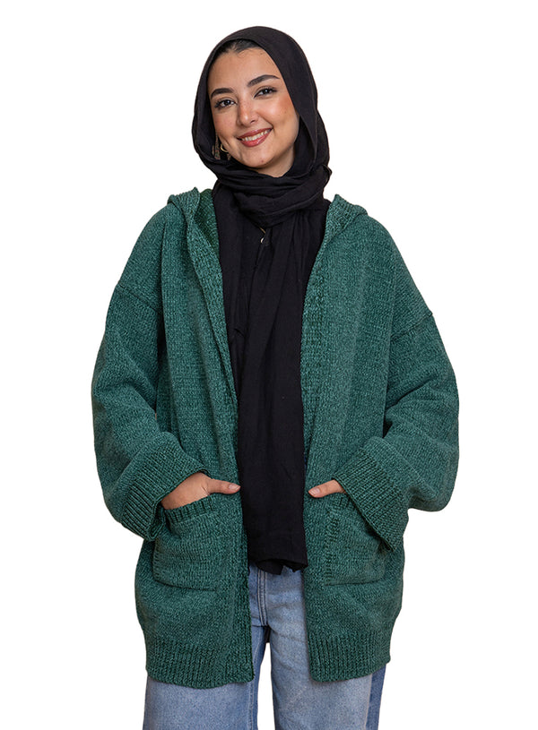 Cactus Pocket Velvet Cardigan