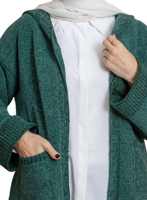 Cactus Pocket Velvet Cardigan