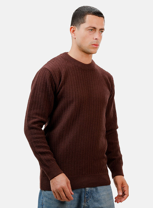 بلوفر برقبة دائرية - شيكولاته