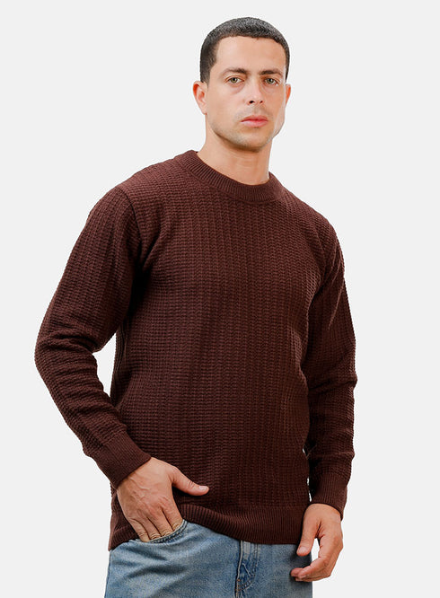 بلوفر برقبة دائرية - شيكولاته