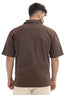Chocolate Tennis Collar Linen Shirt