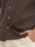 Chocolate Tennis Collar Linen Shirt