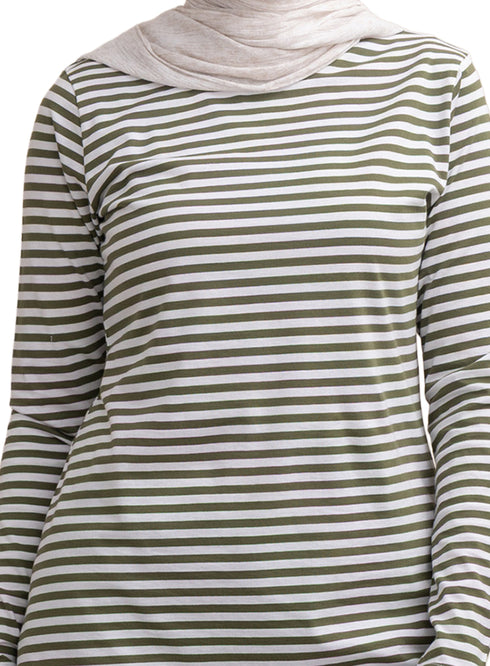 Cilantro Striped Long-Sleeve