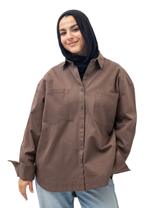 Coffee Cur-Gabardine Shirt