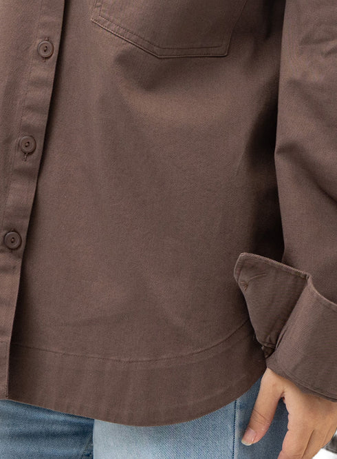 Coffee Cur-Gabardine Shirt