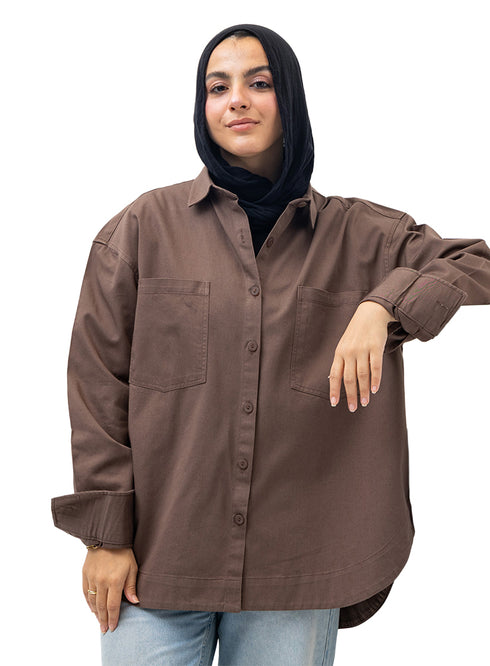 Coffee Cur-Gabardine Shirt