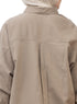 Coffee Pocket Over Size Linen Shirt