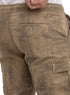 Coffee Printed Gabardine Cargo Pants