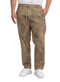 Coffee Printed Gabardine Straight Leg Pants