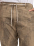 Coffee Printed Gabardine Straight Leg Pants