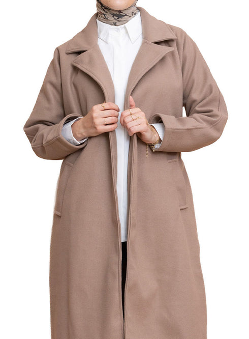 Coffee RD-Long Feather Coat