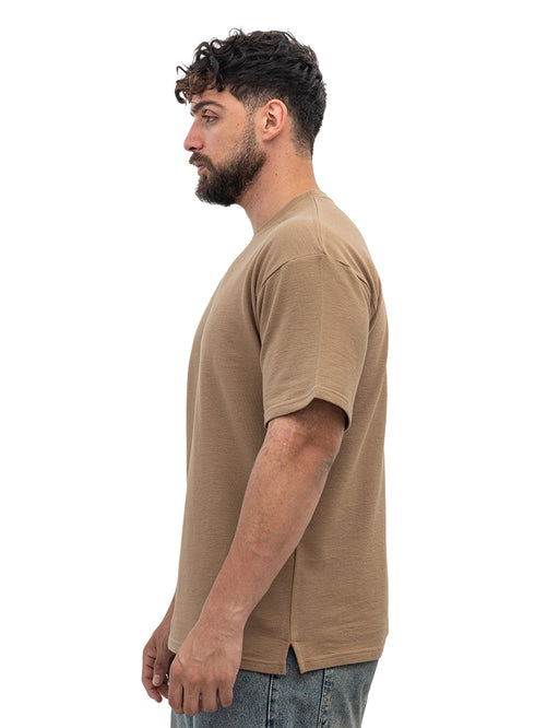 Coffee V-Crunchy-Oversize Round T-Shirt