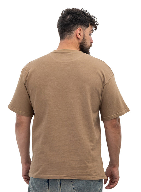 Coffee V-Crunchy-Oversize Round T-Shirt