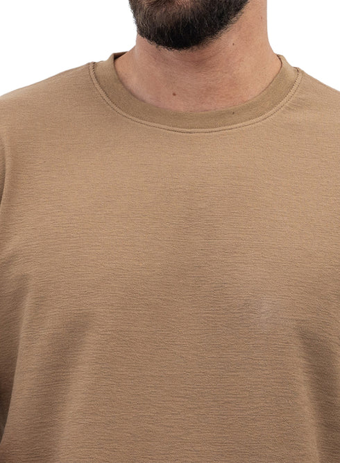 Coffee V-Crunchy-Oversize Round T-Shirt
