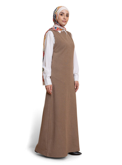 Coffee W-Sleeveless Dress