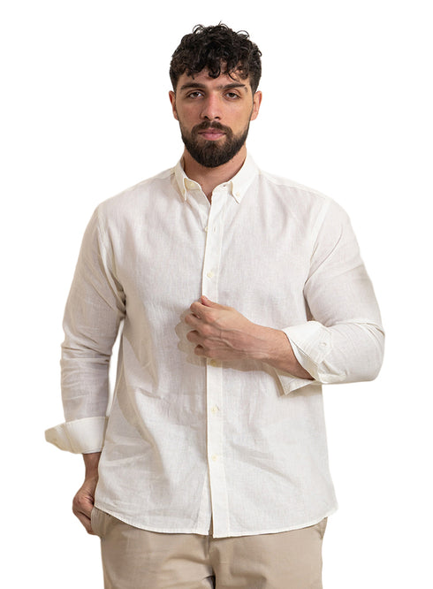 قميص كتان - كريمي